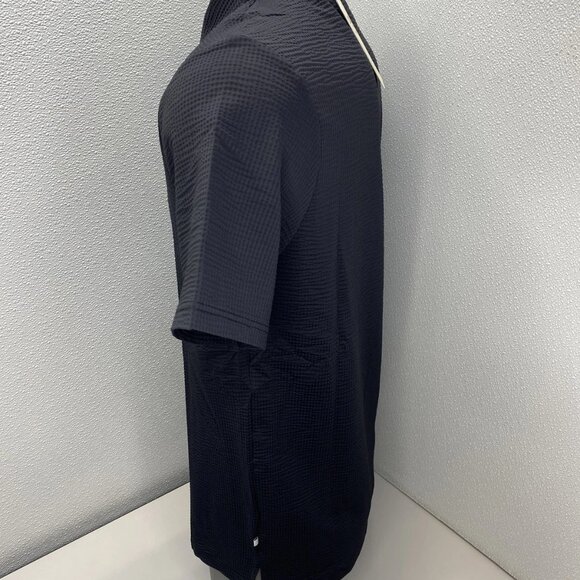 NEW CALA  1789 Vasco Trieste Embossed Fabric Breathable Polo Shirt Black Size L - Picture 7 of 8